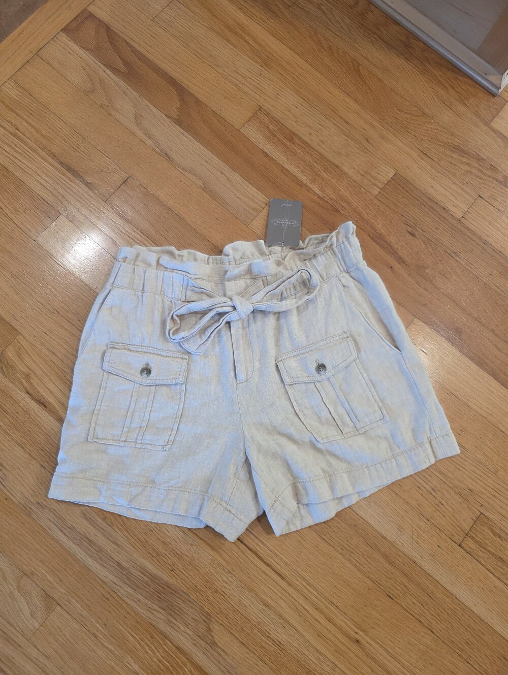 Anthropologie Elevenses High Rise Linen Blend Short
